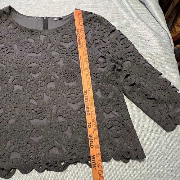 ANTHROPOLGIE X KNITTED & KNOTTED LASER CUT WOOL BLEND TOP - Picture 9 of 9
